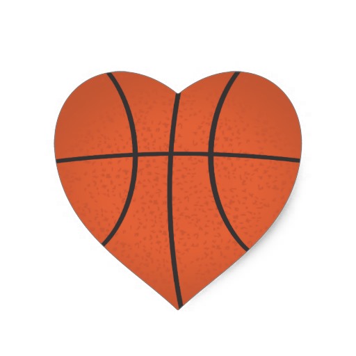 Heart Shaped Basketball Sticker