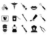 Dentist Tools Clipart 13878213 Isolated Black Dental Icons Set From
