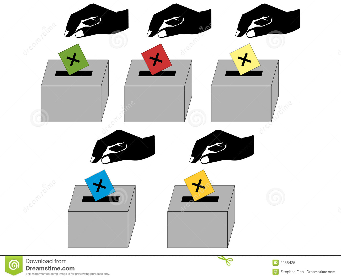 People Voting For British Political Parties Illustration