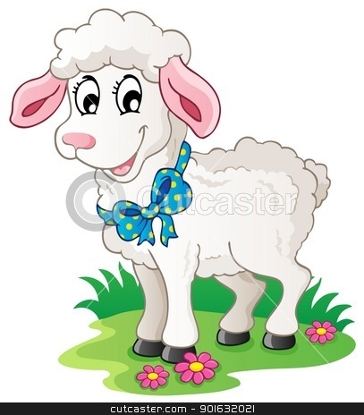 Cute Cartoon Lamb Stock Vector Clipart Cute Cartoon Lamb   Vector
