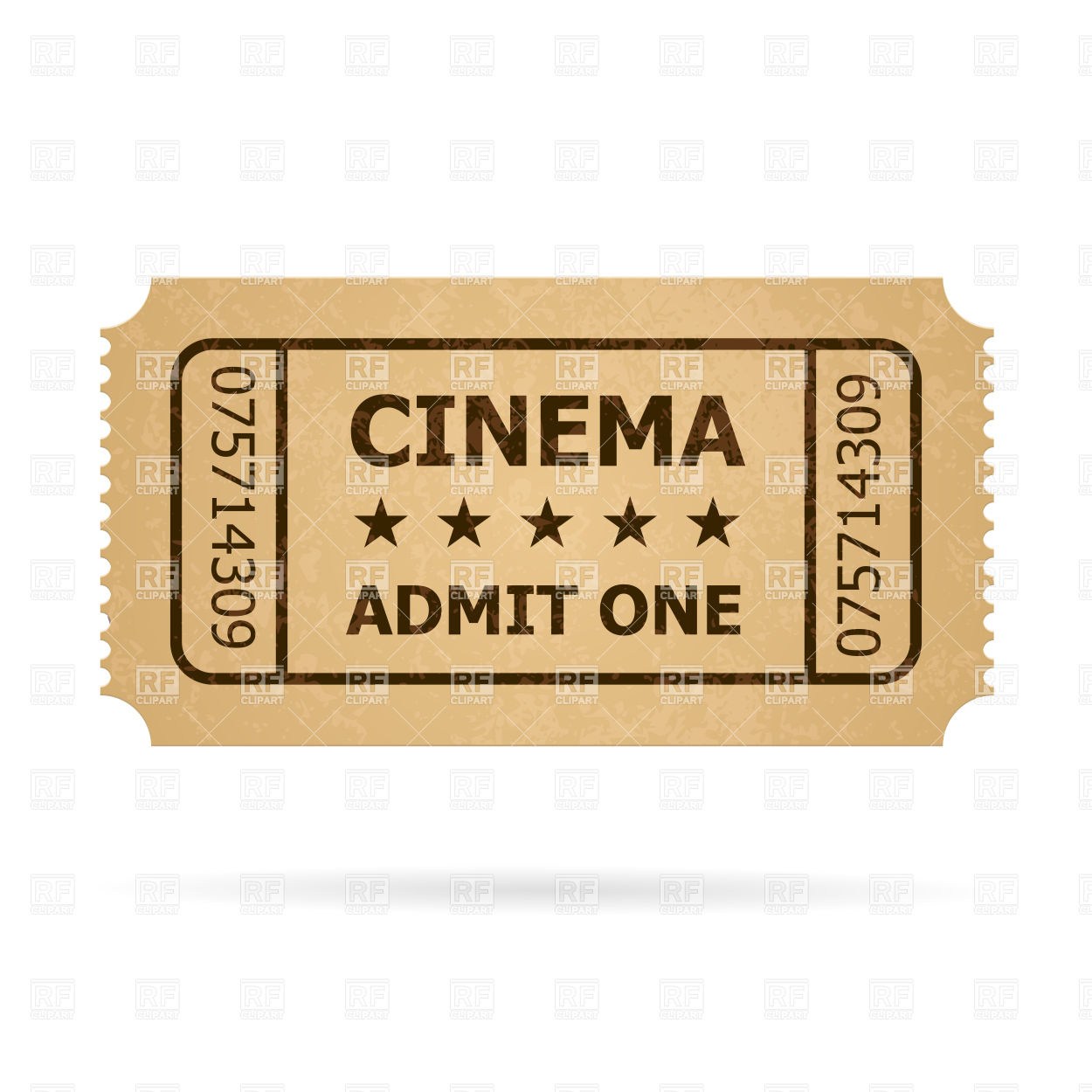 Retro Cinema Cardboard Ticket 6453 Objects Download Royalty Free