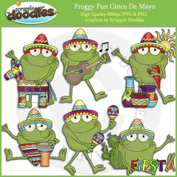 Froggy Fun Cinco De Mayo Clip Art   My Art   Pinterest