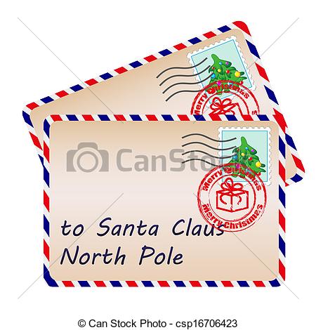 Santa Claus With Stamps And Postage Marks Csp16706423   Search Clipart