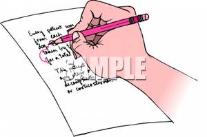 Of A Writer Proofreading A Story Draft   Royalty Free Clipart Picture