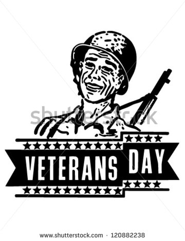 Veterans Day Banner   Retro Clipart Illustration   120882238