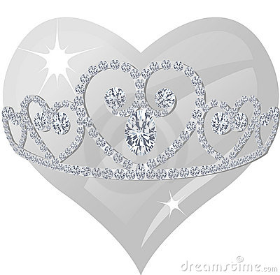 Diamond Tiara And Crystal Heart Stock Images   Image  8904254
