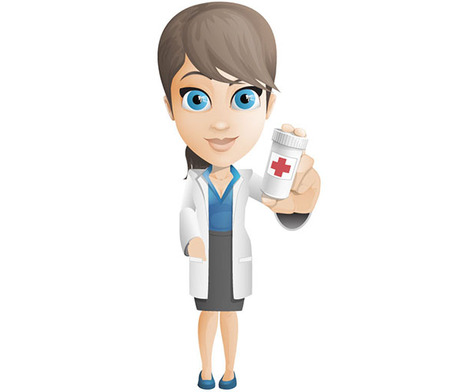 Female Doctor Vector Character Holding Pills Vector File   Clipart Me