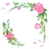 Art Vintage Background Rose Flower Watercolor Stock Vectors