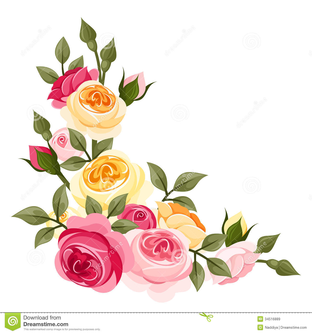 Pink And Yellow Vintage Roses  Royalty Free Stock Images   Image