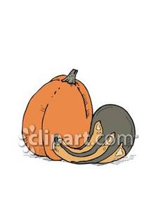 Pumpkin And A Gourd Royalty Free Clipart Picture
