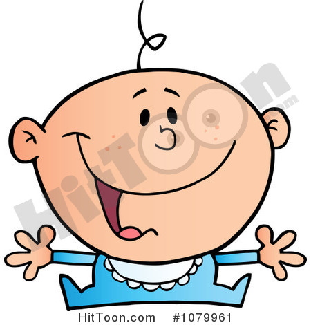 Clipart Happy Caucasian Baby Holding His Arms Out   Royalty Free