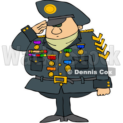 Royalty Free  Rf  Clipart Illustration Of A Military Man Saluting And