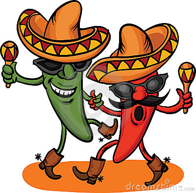 Two Dancing Cartoon Mexican Peppers Stock Image   Image  22748011