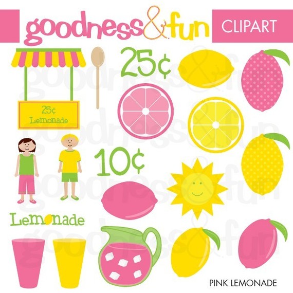 Digital Clipart Pink Lemonade By Goodnessandfun On Etsy