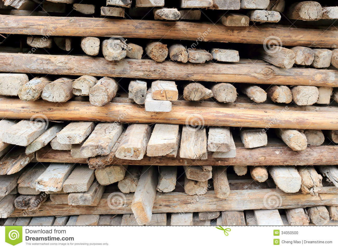 Pile Of Old And Dirty Lumber Stock Photo   Image  34050500