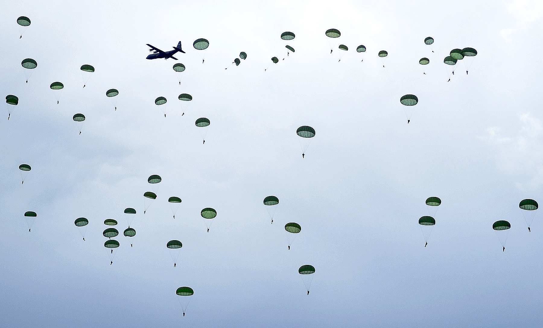 Stock Photo  D Day Invasion Reenactment As Paratroopers Drop Over Ste