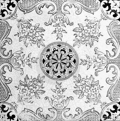 Black And White Style Design From A Genuine Victorian Tile Circa 1885