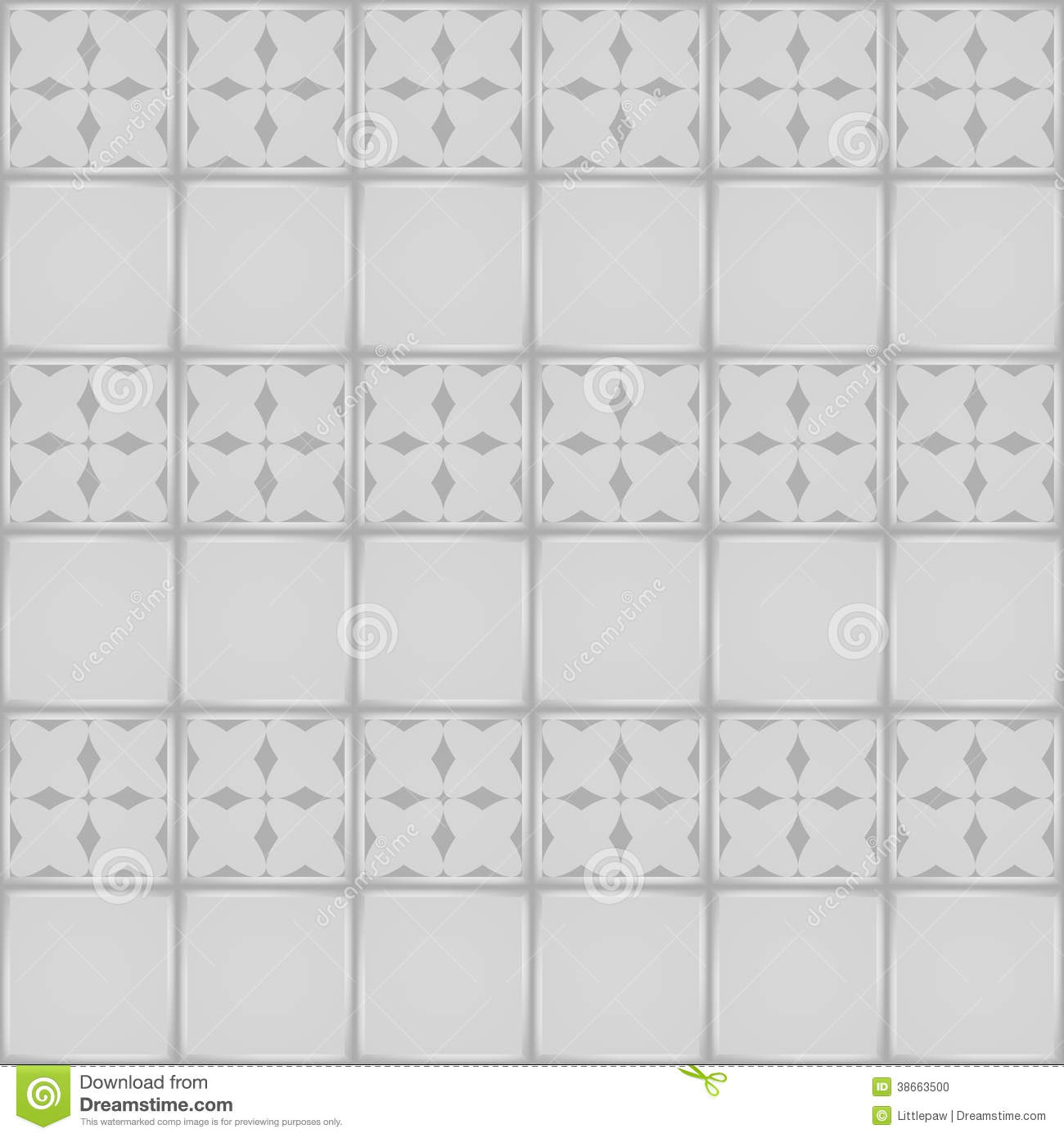White Ceramic Tile With Ornament Seamless Pattern Stock Photo   Image