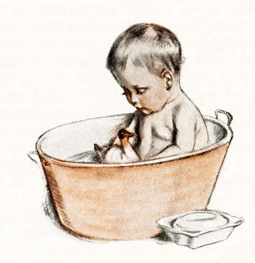 Free Vintage Image Vintage Baby Illustrations Vintage Baby In Bath