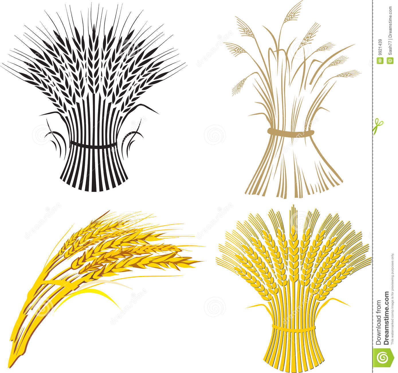 Illustration Of Four Wheat Sheafs