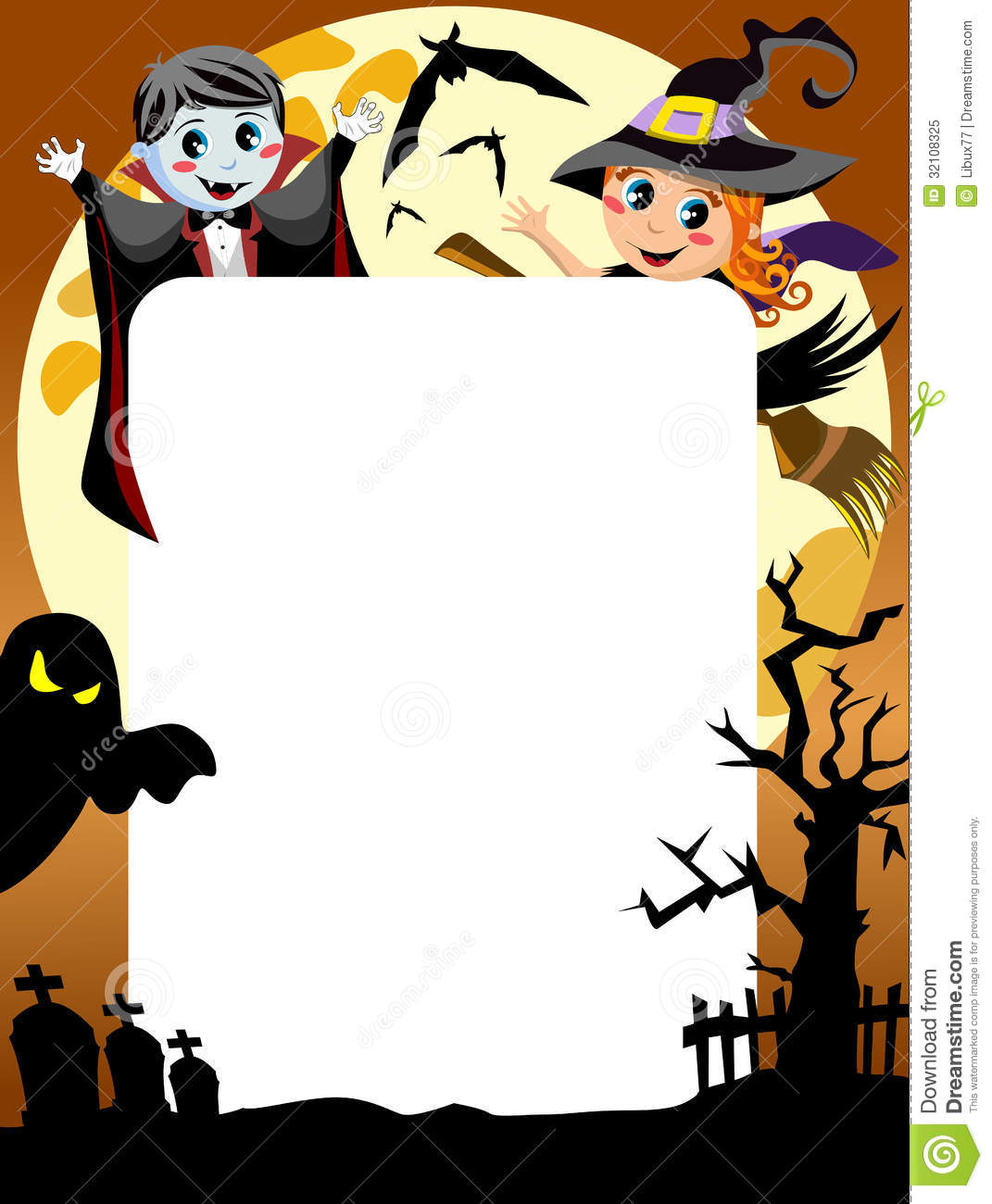 Halloween Photo Frame Post Card Or Page For Your Scrapbook  Eps File