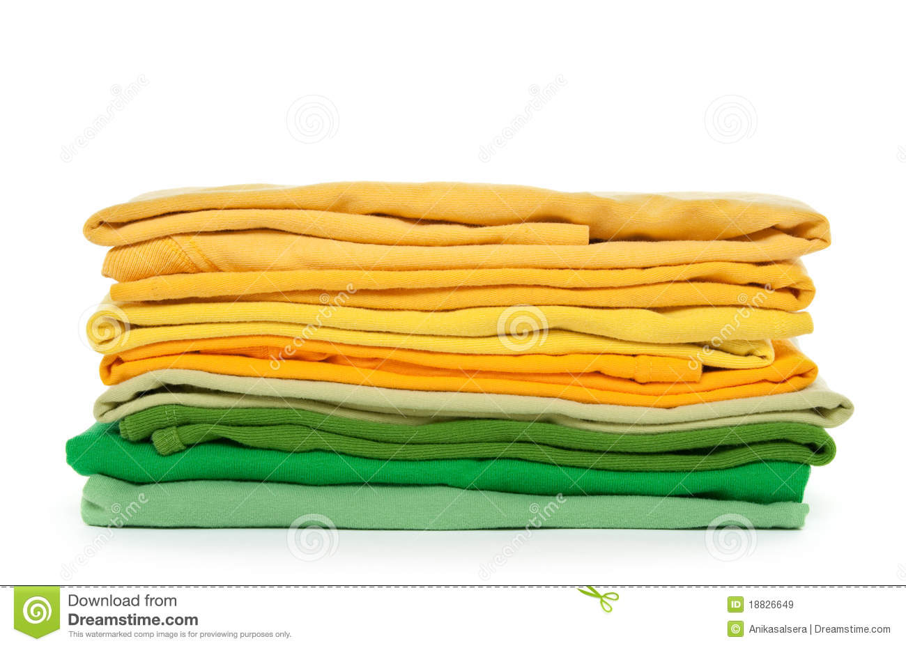 Green And Yellow Folded Clothes Royalty Free Stock Images   Image