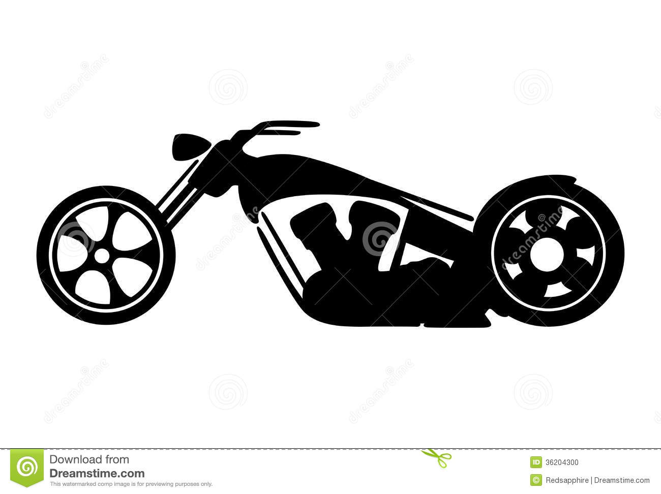 Black Motorcycle Silhouette Isolated On White Background