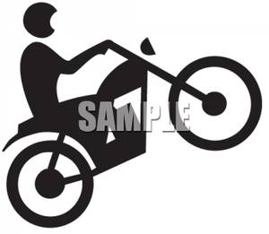 Silhouette Of A Person Riding A Motorcycle   Royalty Free Clipart