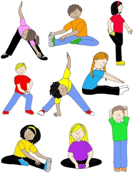 Kids In Action  Stretches And Warm Ups Clip Art 18 Pngs