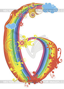 Decorative Rainbow Number   Vector Image