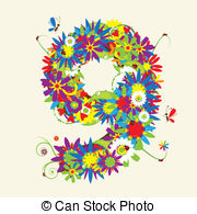 Numbers Floral Design  See Also Numbers In My Gallery Vector