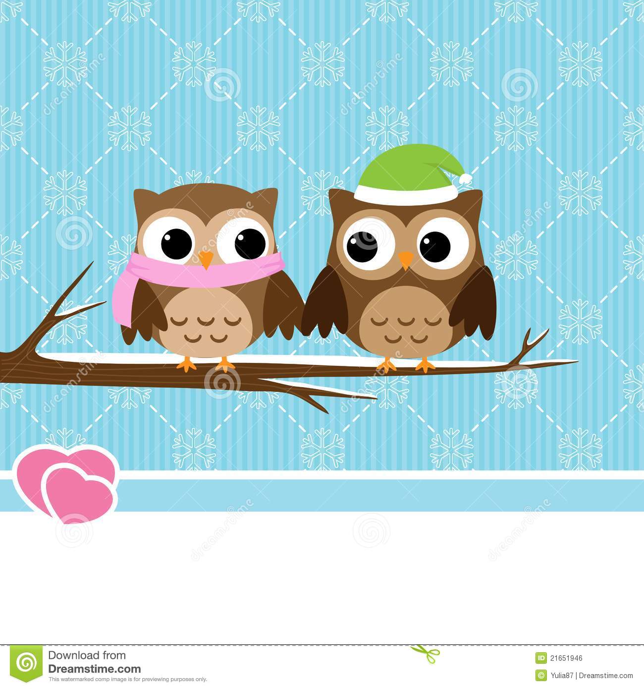 Winter Owl Couple Royalty Free Stock Image   Image  21651946