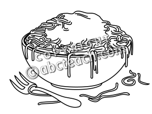 Pasta Noodles Clipart Black And White Clip Art  Pasta B W   Preview