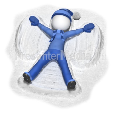 Stick Figure Making Snow Angel   Presentation Clipart   Great Clipart