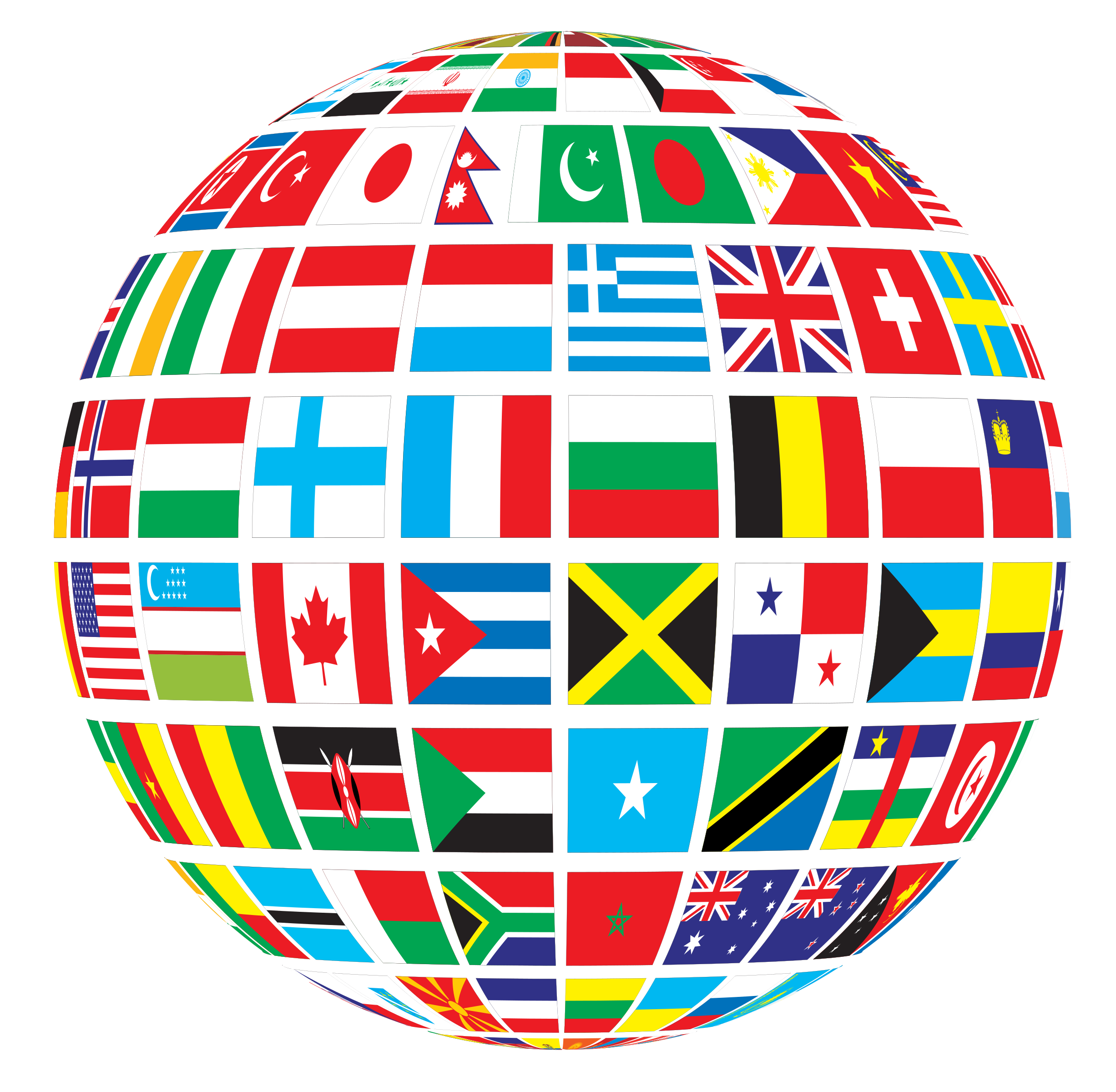 World Flags Globe By Gdj