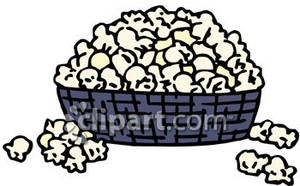 Bowl Of Popcorn   Royalty Free Clipart Picture