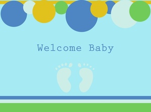 Baby Boys Footprints On A Baby Shower Invitation For A New Baby Boy