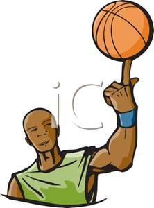 Or Spinning Basketball On His Finger   Royalty Free Clipart Picture
