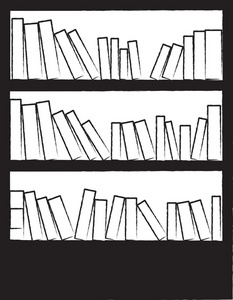 Clipart Image   Black And White Drawing Of A Bookcase Or Bookshelf