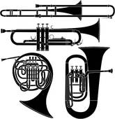 Brass Musical Instruments Vector   Clipart Graphic