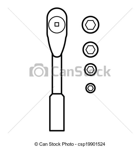 Socket Wrench Clipart Vector   Socket Wrench Set