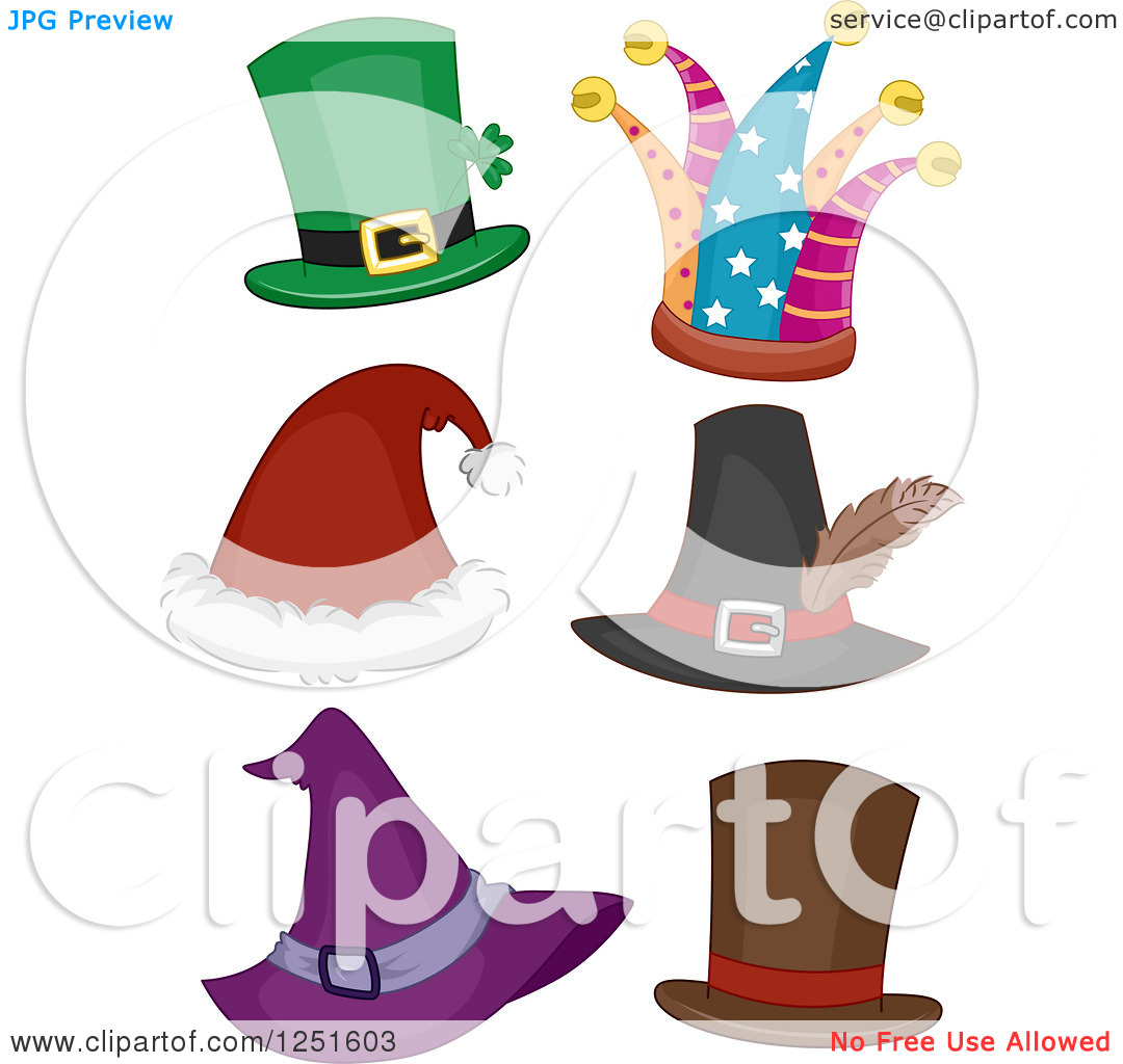 Clipart Of Holiday Hats   Royalty Free Vector Illustration By Bnp
