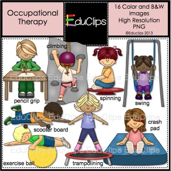 Home   Products   Occupational Therapy Clip Art Bundle  Color And B W