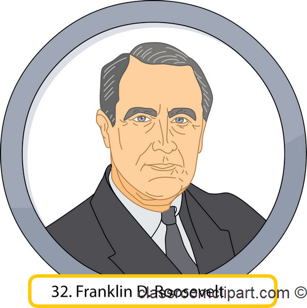 American Presidents   32 Franklin D  Roosevelt   Classroom Clipart