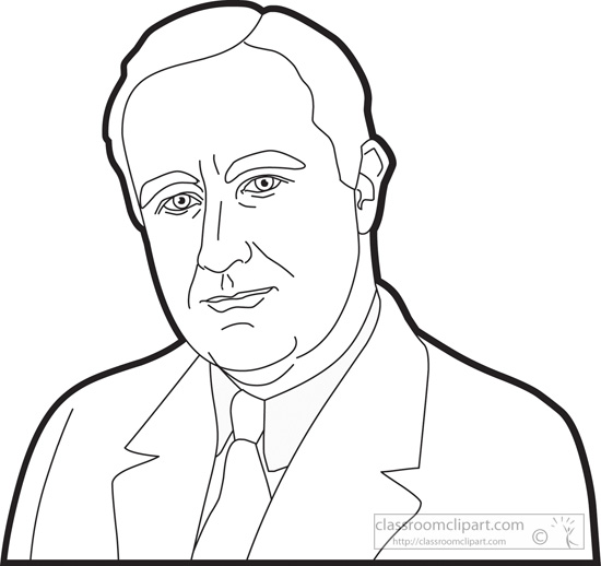 President Franklin D Roosevelt Outline Clipart   Classroom Clipart