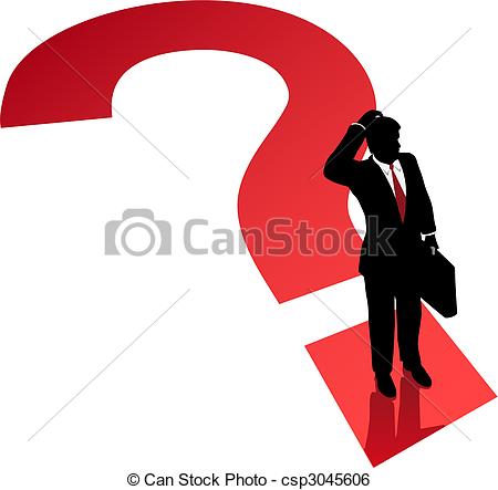 Vector   Question Mark Business Man Decision Confusion Problem   Stock