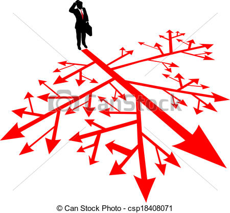 Vectors Illustration Of Business Man Search Path In Confusion   Person