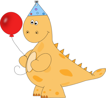 Orange Dinosaur Birthday Party Clip Art   Orange Dinosaur Birthday