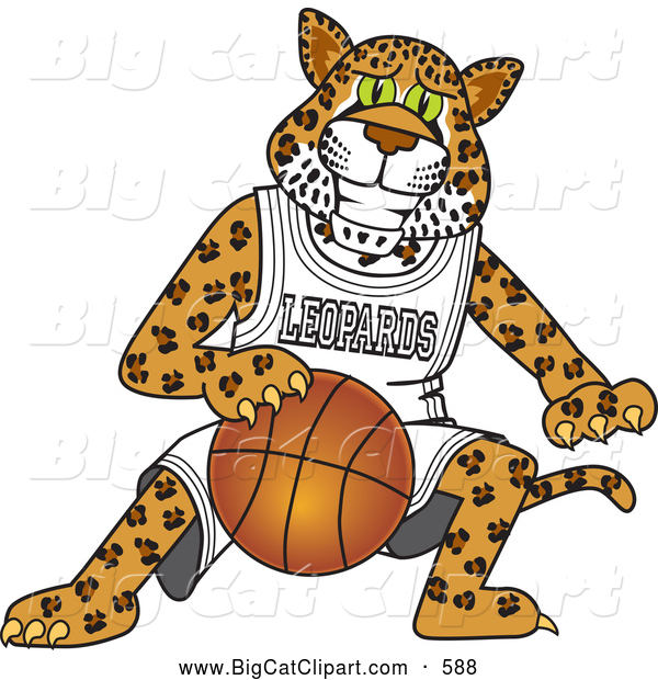 Big Cat Cartoon Vector Clipart Of A Cute Leopard Character School