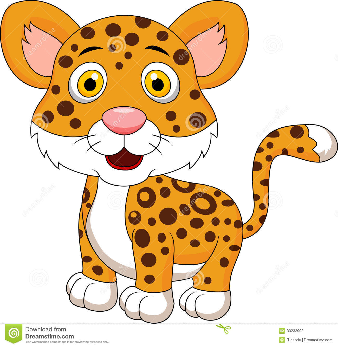 Cute Leopard Cartoon Stock Photography   Image  33232992